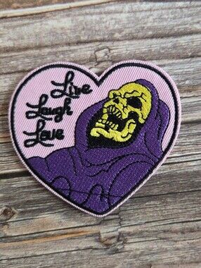 Live Laugh Love Skeletor  90s 80s Cartoon Embroidered Iron on Patch